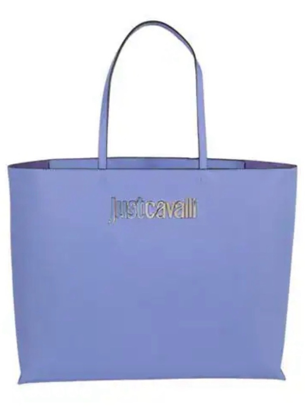 NWT Roberto Cavalli Lavender Leather Logo Tote Bag